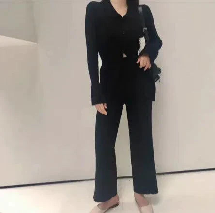 Chic Knit Collared Ensemble