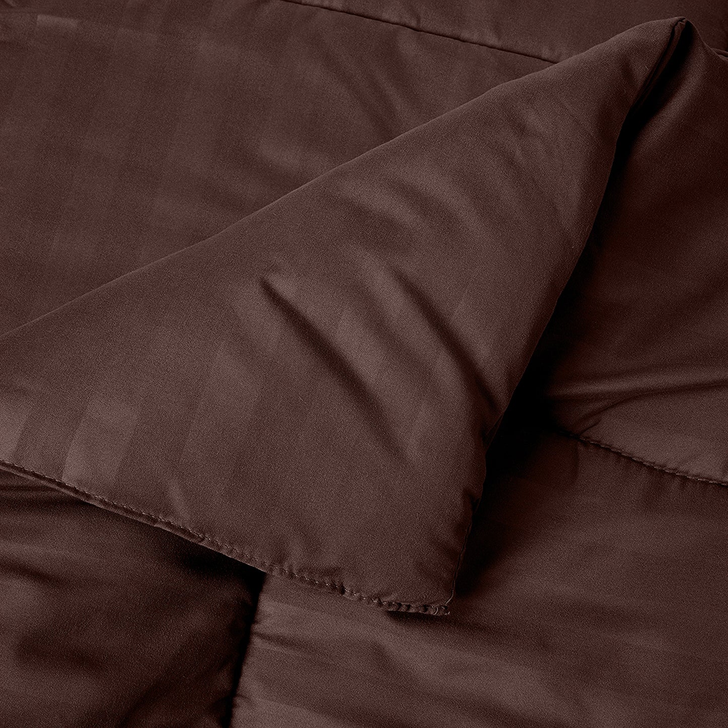 Elegant Comfort 8-Piece Dobby Stripe Comforter Set - Includes 4-Piece Sheet Set with Double Sided Storage Pockets