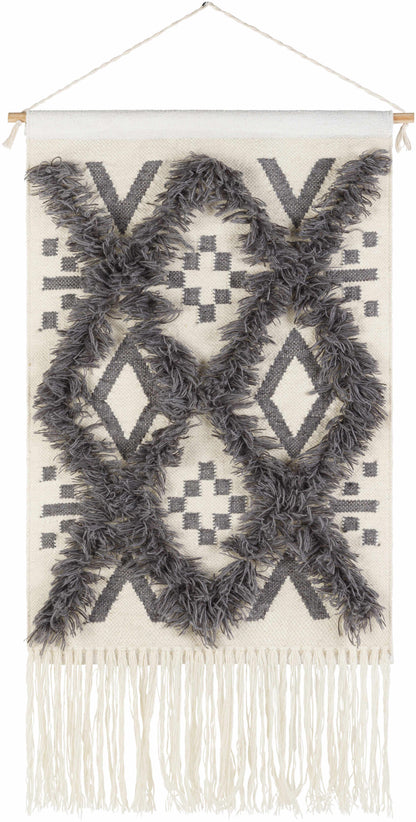 Chapelton Gray Geometric Textured Wall Hanging - Clearance