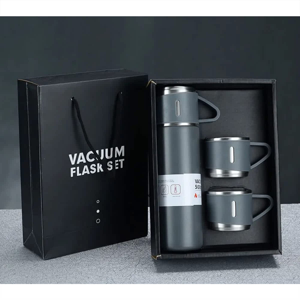 500ml Vacuum Insulated Stainless Steel Thermos with 3 Lids