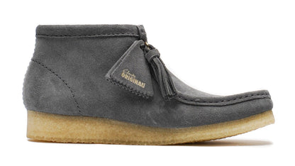Clarks Women's Wallabee Boot Grey/Blue Suede Booties
