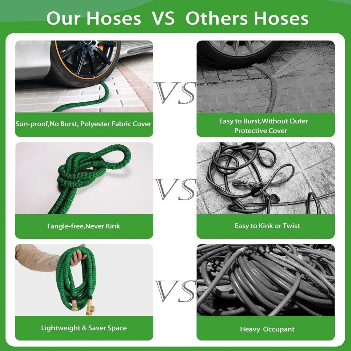 Anti-Kink Outdoor Garden Hose with Spray Gun