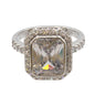 Adrian Buckley Pave Collection Silver Square Crystal Ring CZR392S (S)