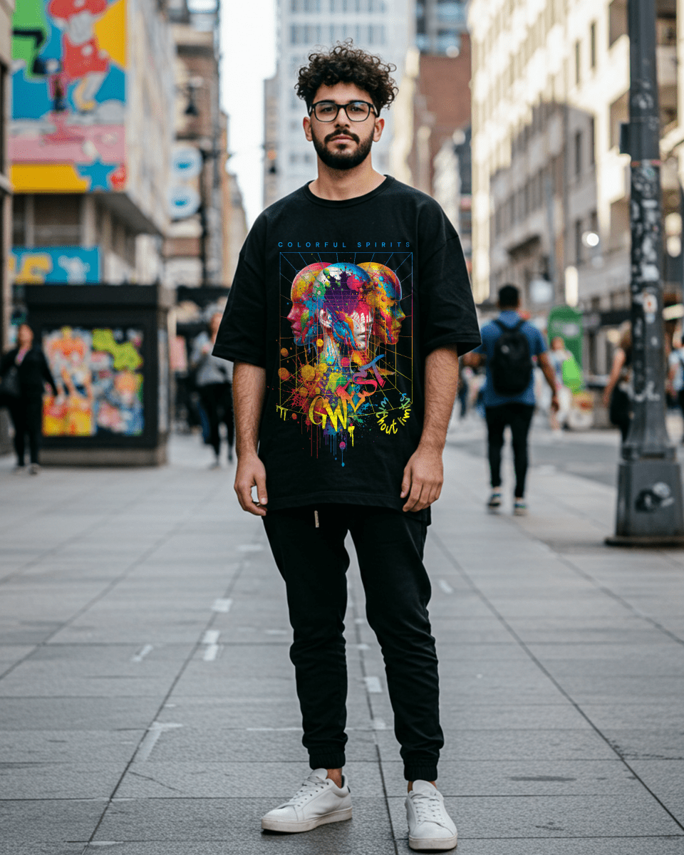 G West Colorful Spirits Oversized T-Shirt Mens