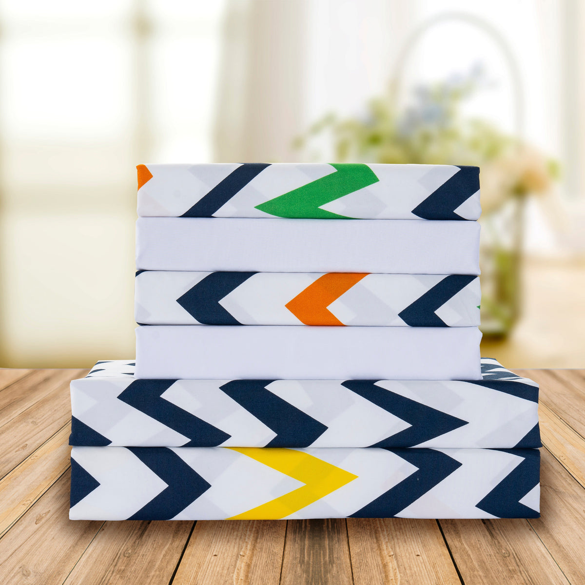 Elegant Comfort 6-Piece Chevron Pattern - Soft as a Hotel Premium Quality Sheet Set
