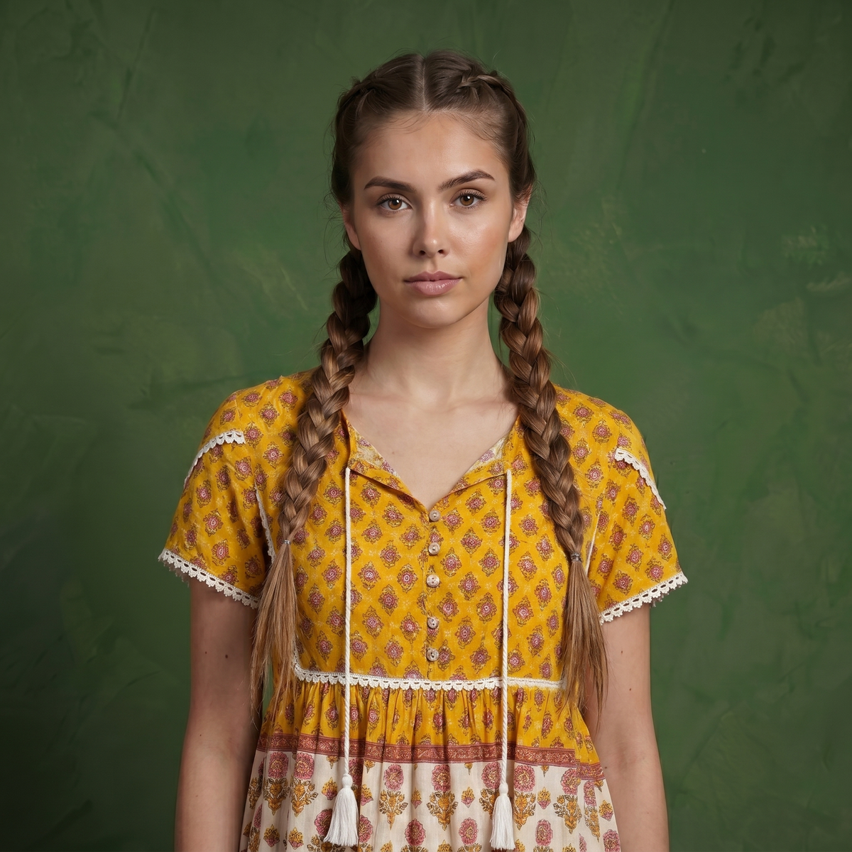 Crochet Trim Floral Boho Blouse