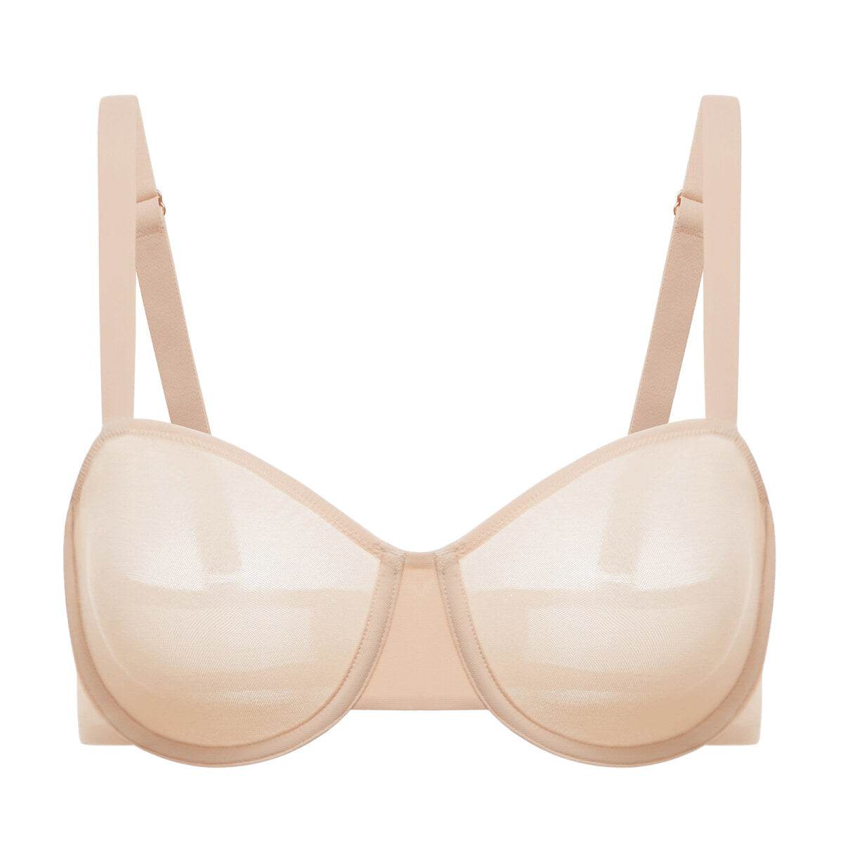 Cosnufy Sheer Mesh Balconette Bra