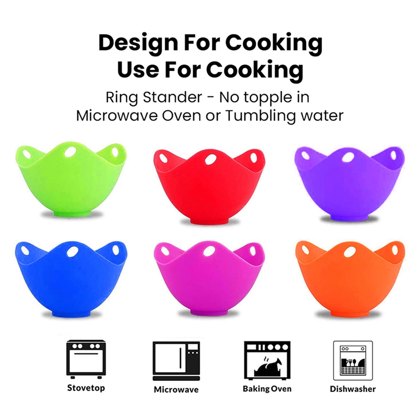 1947Kitchen 6-Pack: Silicone Egg Poaching Cup  Set