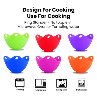 1947Kitchen 6-Pack: Silicone Egg Poaching Cup  Set