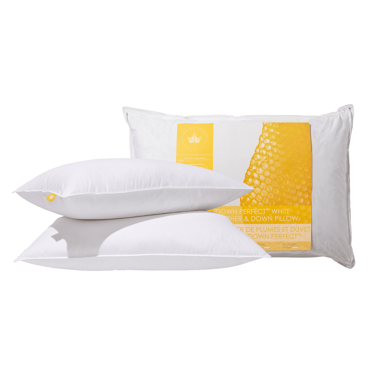 Canadian Down & Feather Company Down Perfect™ White Feather & Down Pillow, Firm Support 2 Pack