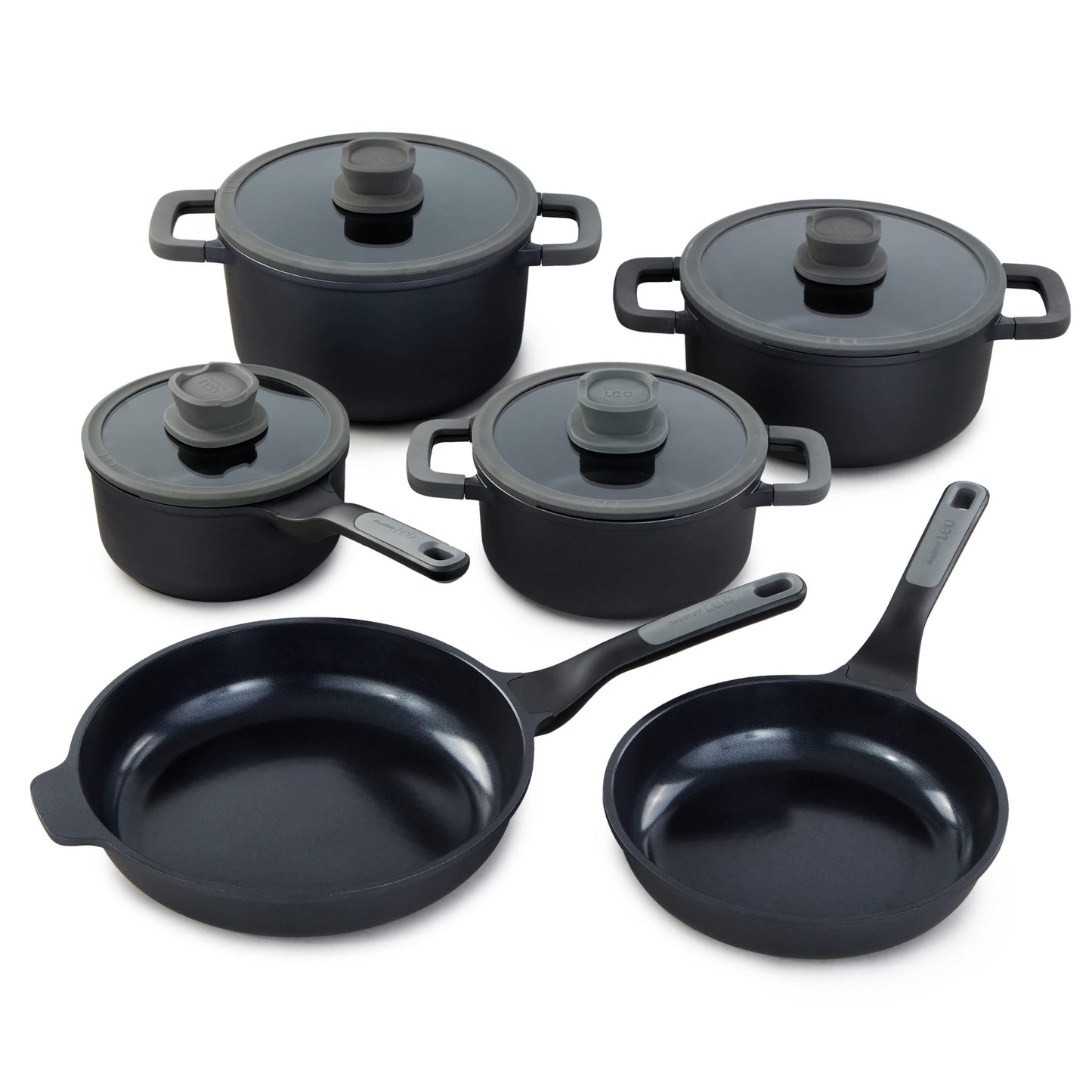 BergHOFF Leo Stone+ 10pc Nonstick Ceramic Cookware Set