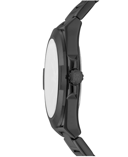 Dkny Men Watch, Black Color Case, Black Dial, Black Color Metal Bracelet, 3 Hands Date, 10 Atm