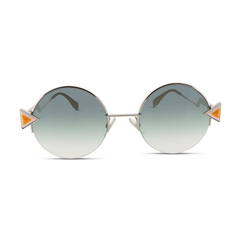 Fendi Silver Green Gradient Round Sunglasses FF0243S *EX DISPLAY*