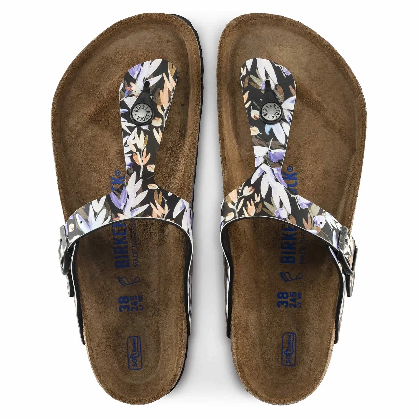 Birkenstock Gizeh Soft Footbed Birko-Flor Floral Fades Black