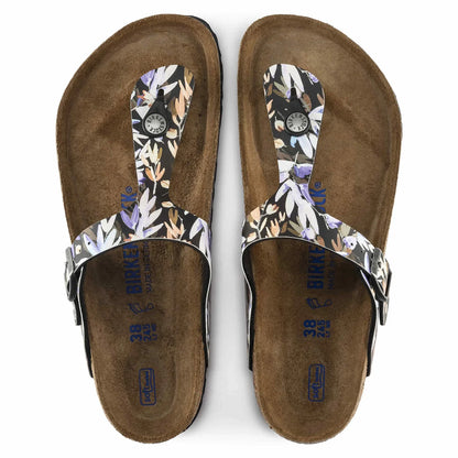 Birkenstock Gizeh Soft Footbed Birko-Flor Floral Fades Black