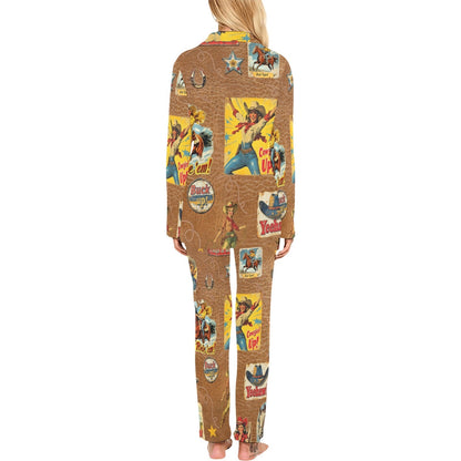 Baha Ranch Vintage Cowgirl Collage Pajama Set
