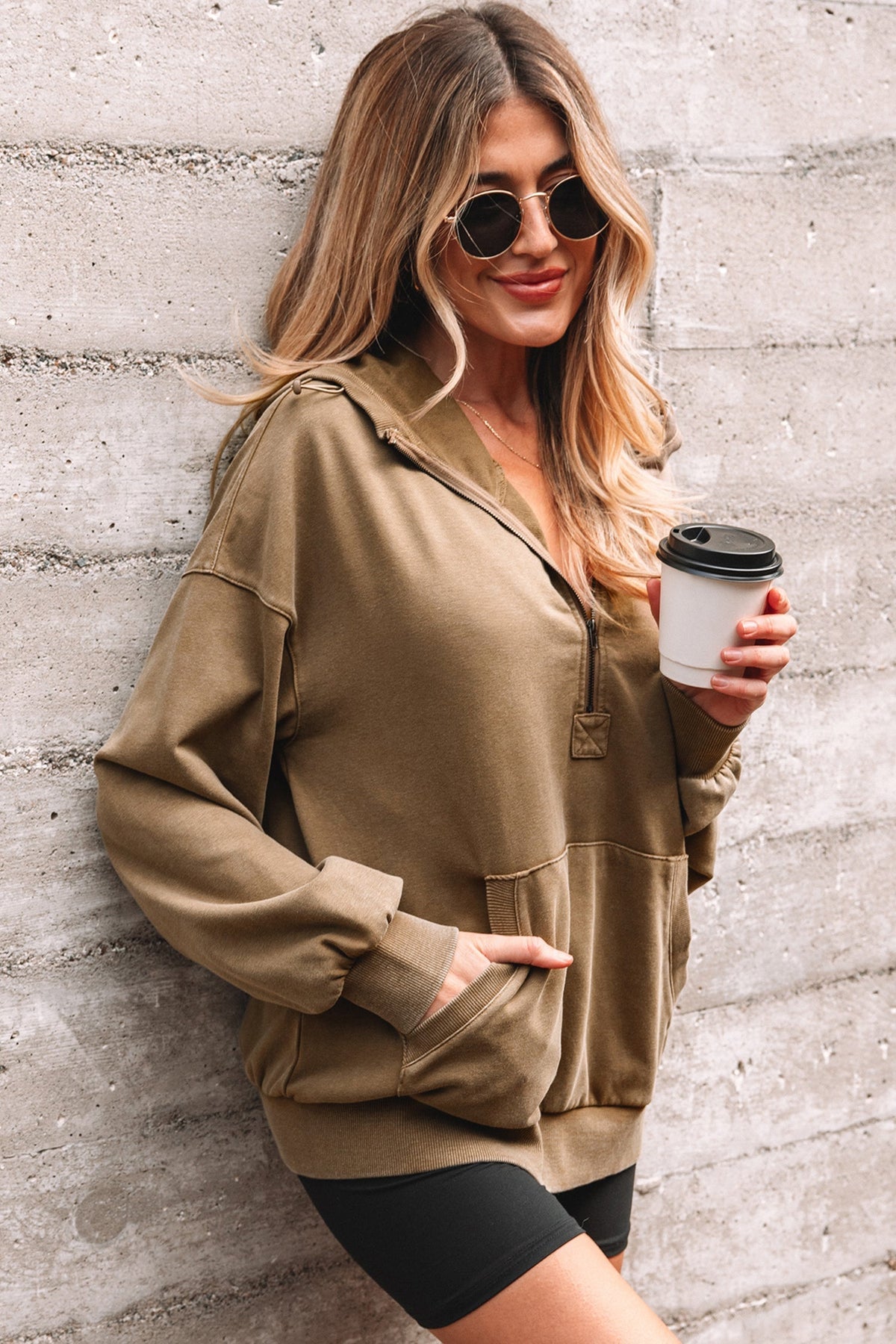 Threaded Pear Solana Mineral Wash Baggy Hoodie