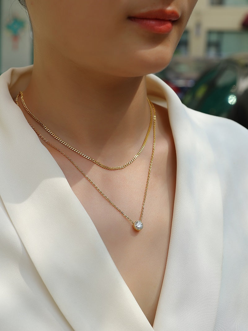 1 Carat Moissanite Solitaire Necklace | S925 Sterling Silver Gold Plated Pendant | GRA Certified Luxury Minimalist Jewelry | Sparkling Diamond Alternative Necklace