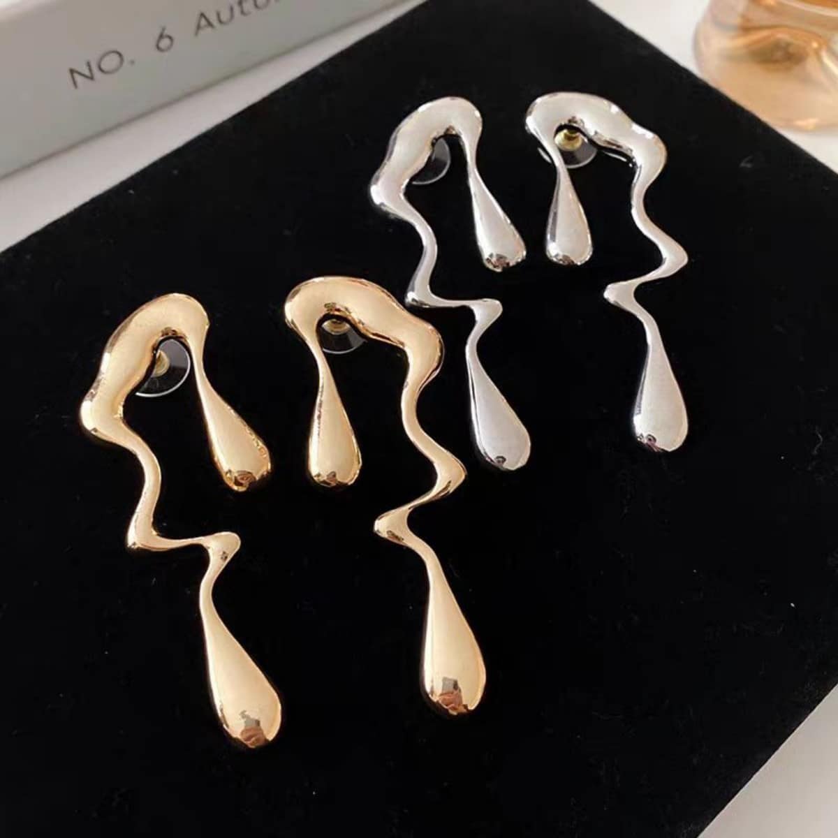 Irregular Wavy Drop Statement Earrings