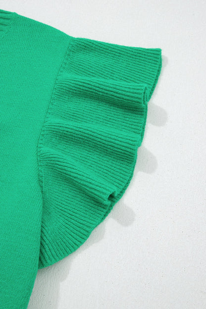 Threaded Pear Alexis Ruffle Short Sleeve Sweater