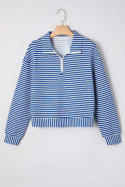 Threaded Pear Reign Zip Collar Pullover Long Sleeve Top