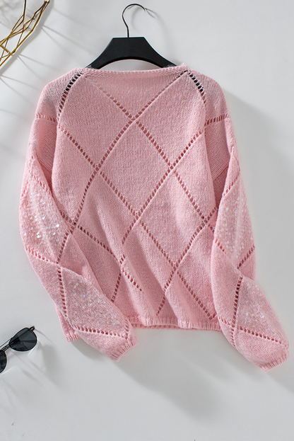 Threaded Pear Amelia Pattern Sequin Detail Sweater