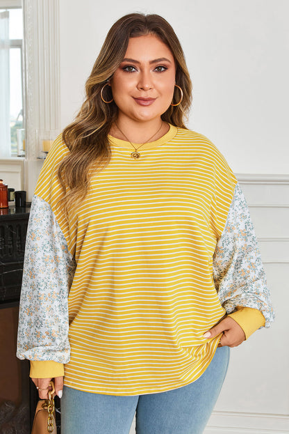 Threaded Pear Evelyn Sleeve Patchwork Loose Top