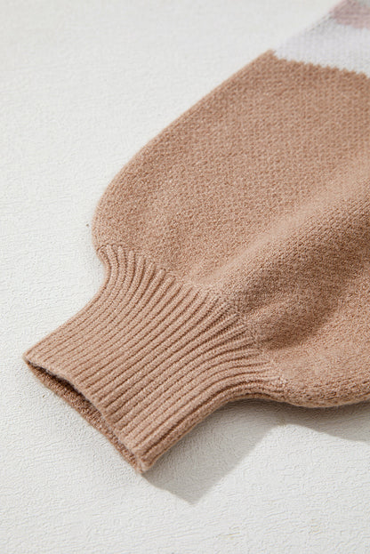 Threaded Pear Eliana Block Knit Baggy Sweater