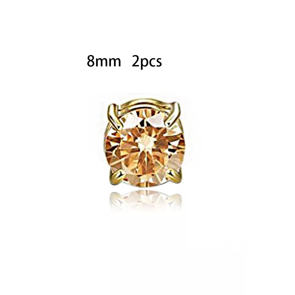 Unisex Zircon Stud Earrings | Magnetic Non-Piercing Ear Clips | Luxury Sparkle Zirconia Magnet Earrings for Men & Women | Trendy Minimalist Clip-on Studs | 2026 High-Fashion No-Hole Jewelry