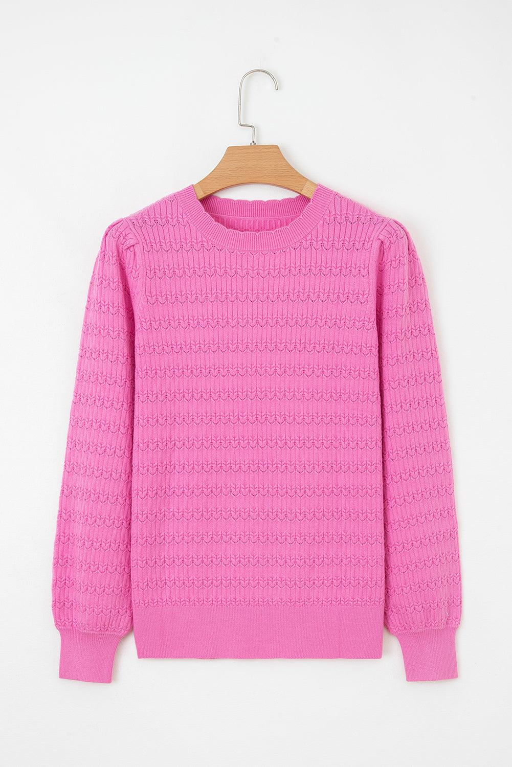 Threaded Pear Kay Knit Ribbed Cuffs Crew Neck Sweater