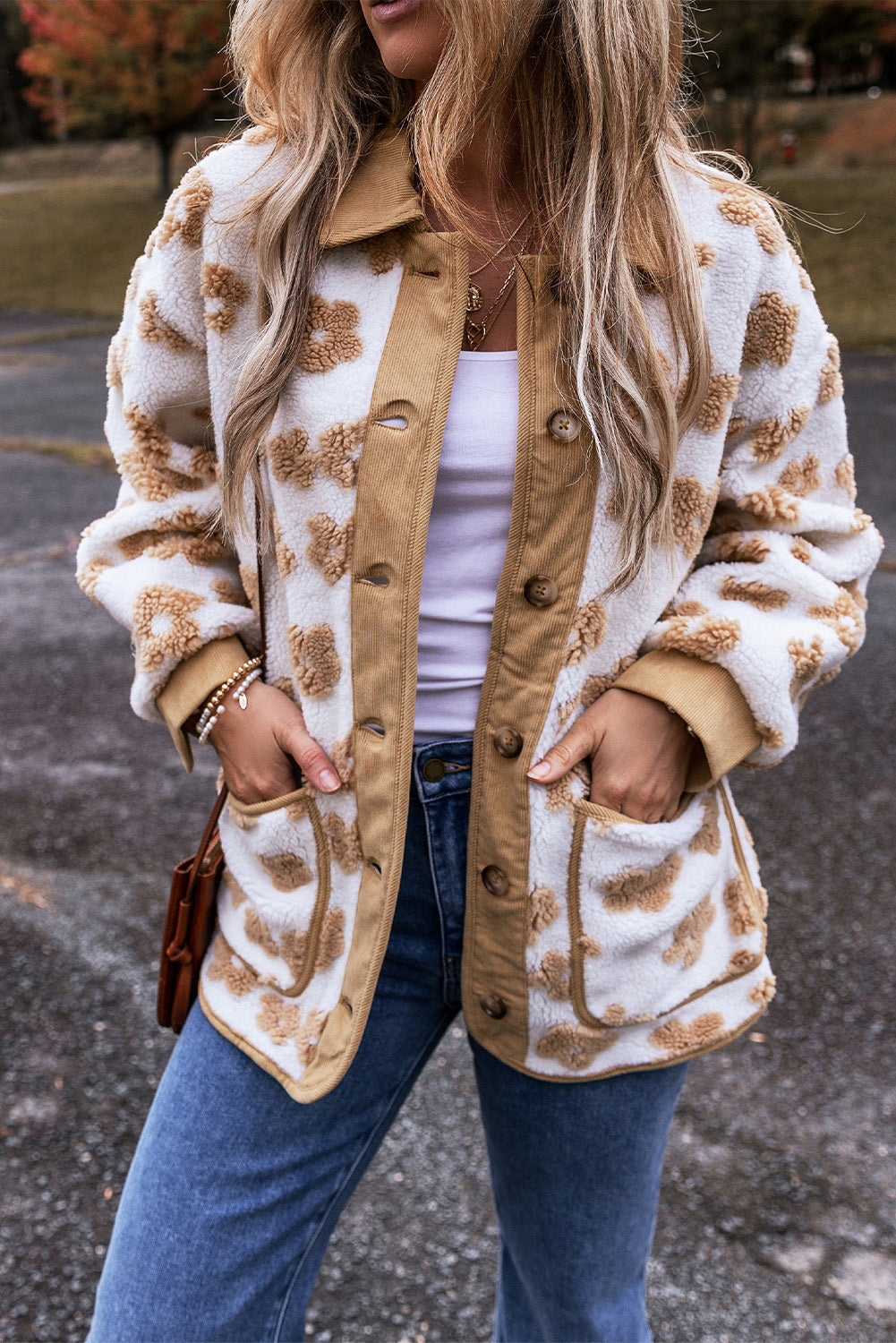 Threaded Pear Elisa Pattern Up Fleece Jacket