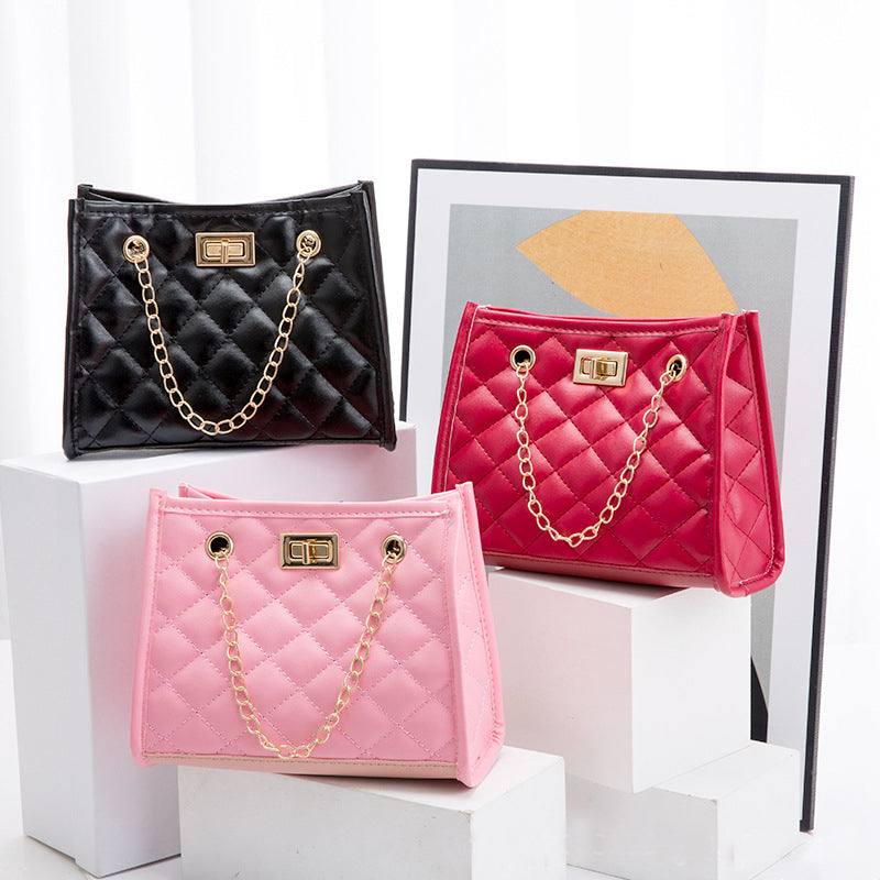 Women’s Mini Chain Shoulder Bag | Luxury Small Square Crossbody Bag | Trendy Designer Petite Handbag | Elegant Metallic Chain Mini Purse for Evening & Casual Wear