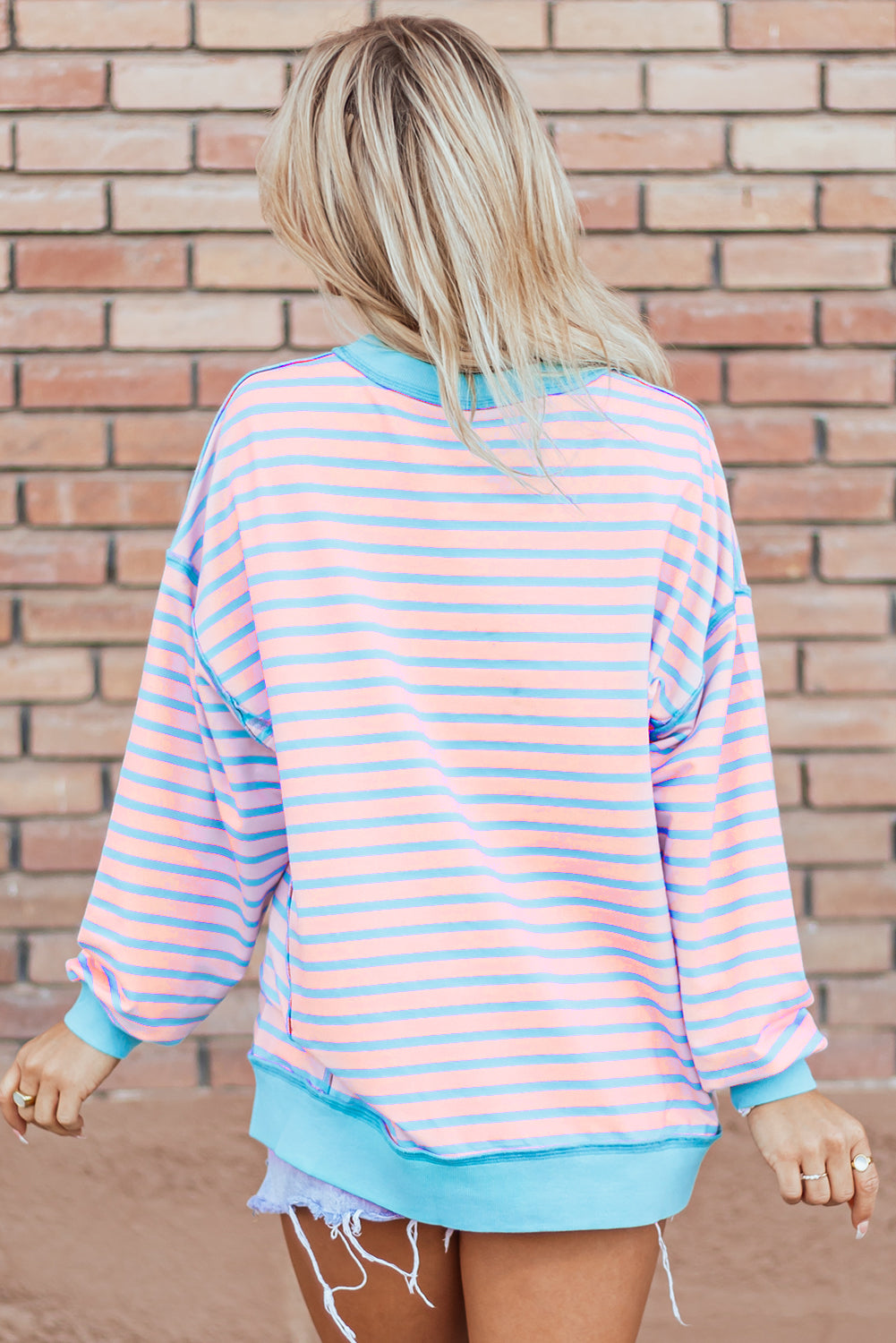 Threaded Pear Yareli Trim High Low Pullover