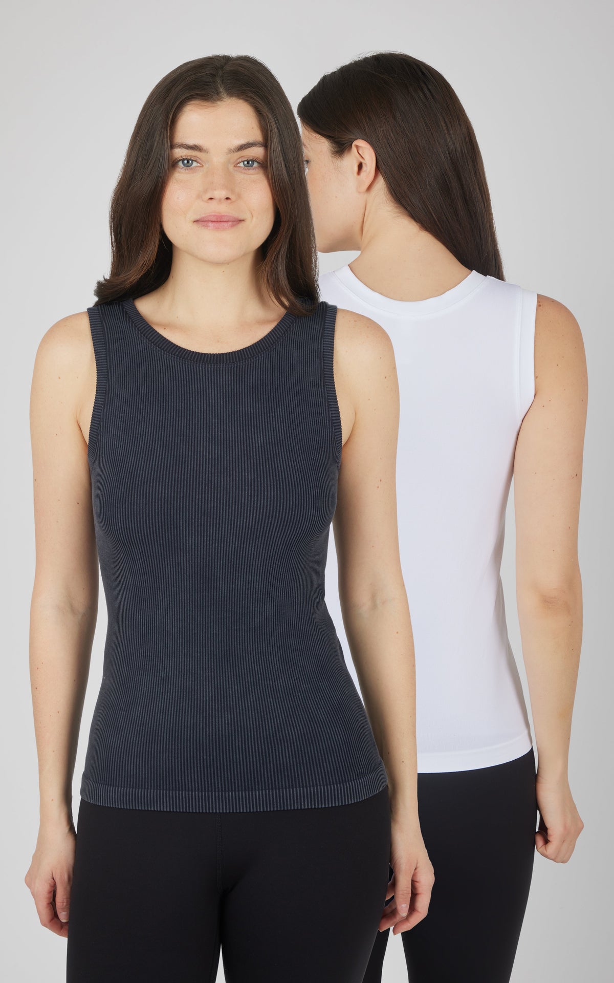 90 Degree by Reflex 2 PK Stonewash Ribbed Seamless Tank