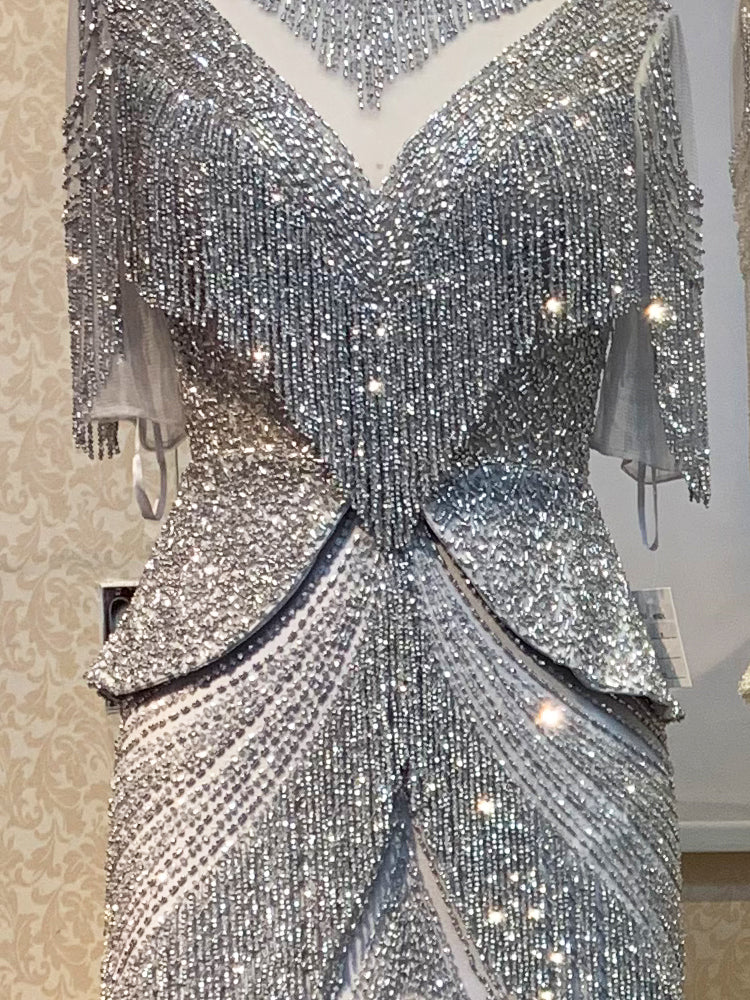 Luxury Mermaid Evening Dress for Women | Queen Fashion Banquet Gown | Elegant Floor-Length Formal Party Dress | Sophisticated High-End Cocktail & Wedding Guest Gown