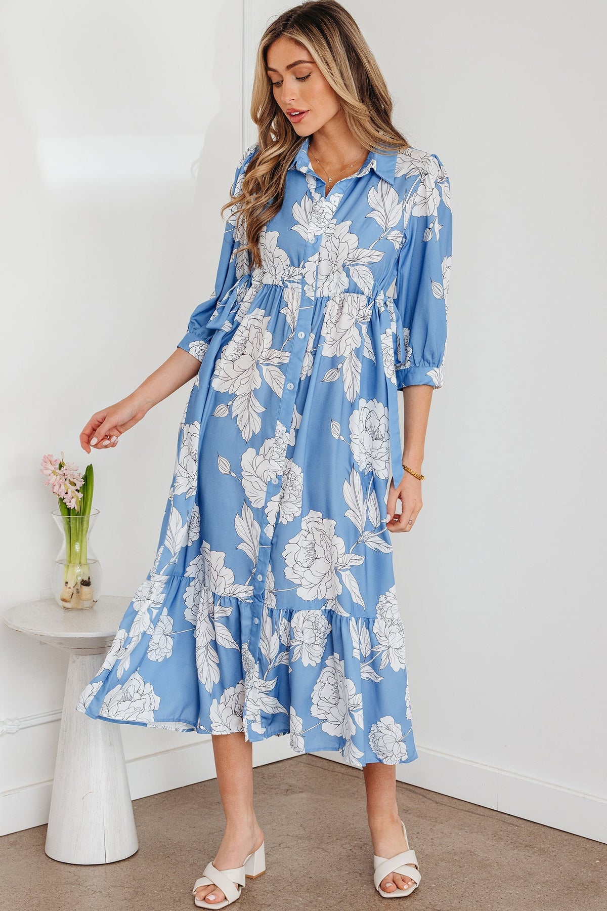 Threaded Pear Isabella Floral Print Shirt