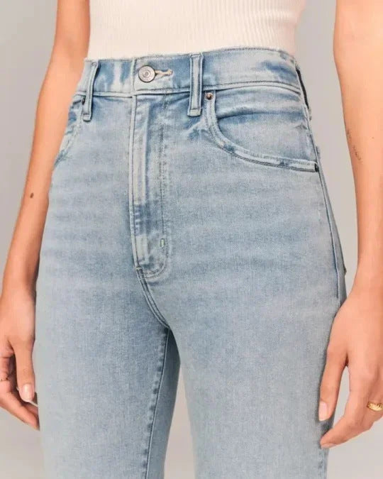 Women’s Fashion Casual Solid Color Jeans | High-Sense Professional Denim Trousers | Trendy Minimalist Sleek Straight-Leg Jeans | Luxury-Label Statuesque Radiant Apparel | 2026 High-Fashion Emerald-Luxe Essential