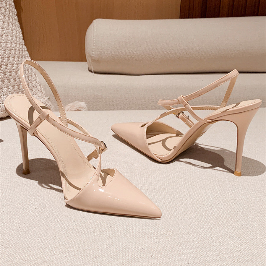 Women’s One-Word Toe High Heel Sandals | Minimalist Single Strap Evening Stilettos | Elegant Open-Toe Wedding & Party Heels | High-Sense Chic Formal Sandals | 2026 Trendy Essentials Footwear