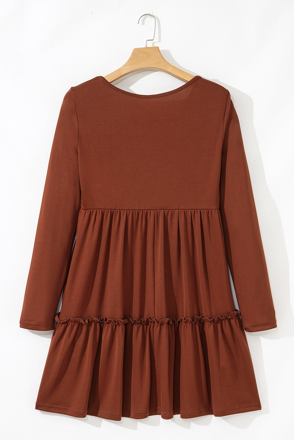 Threaded Pear Everleigh Ribbed Frilled Trim High Waist Dress