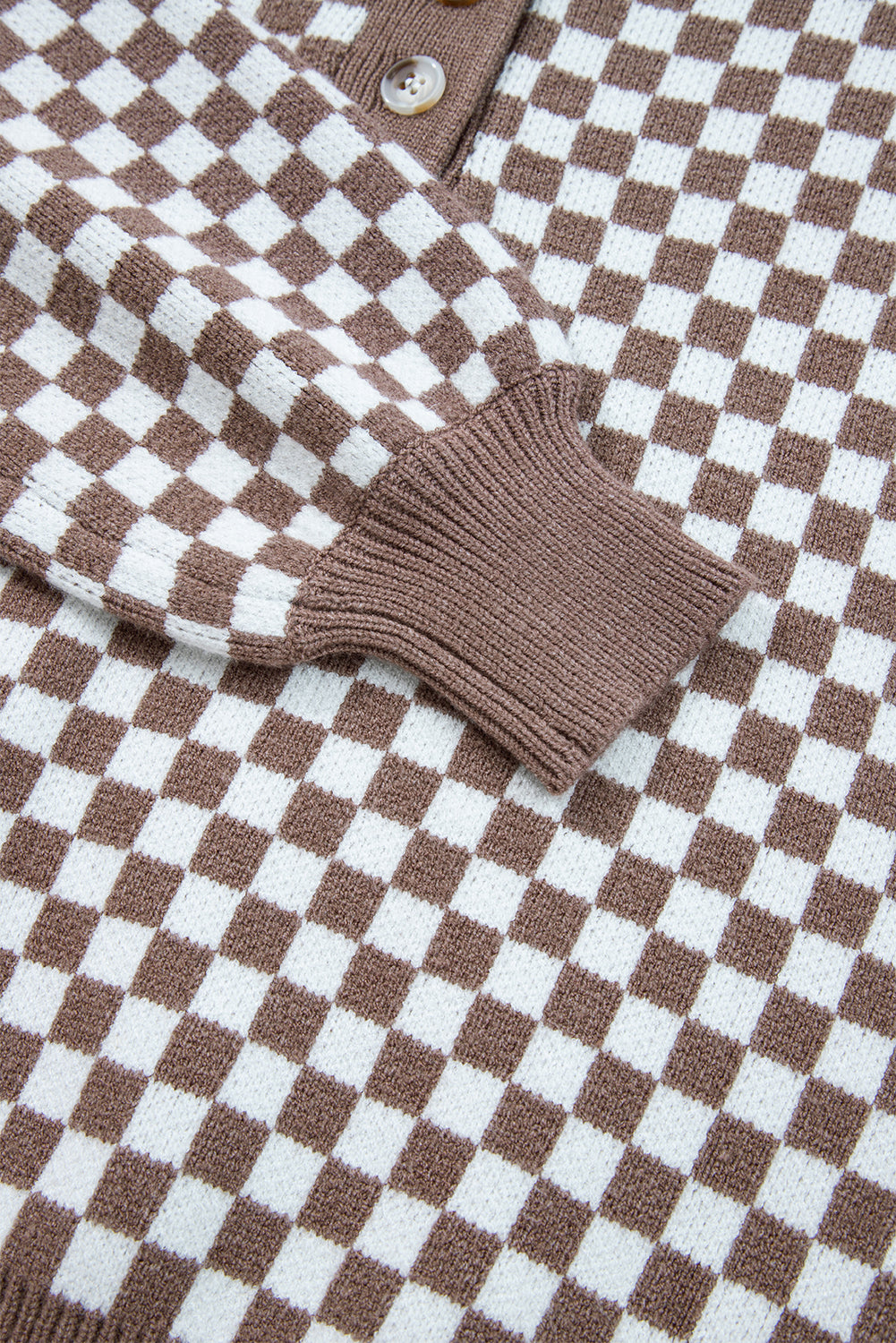 Threaded Pear Mckinley Trim Checkerboard Knit Sweater