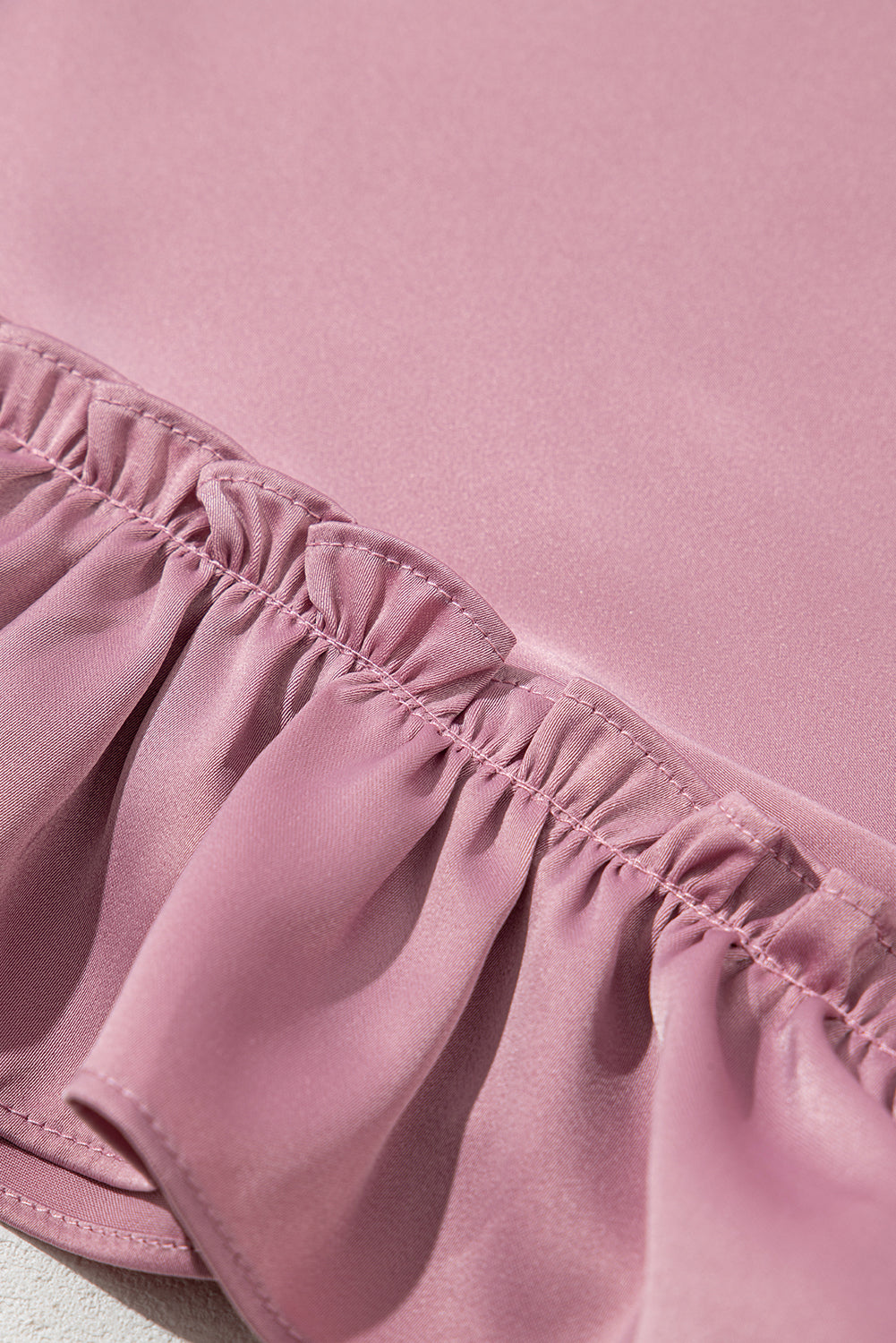 Threaded Pear Ruth Satin Ruffle Sleeve Top