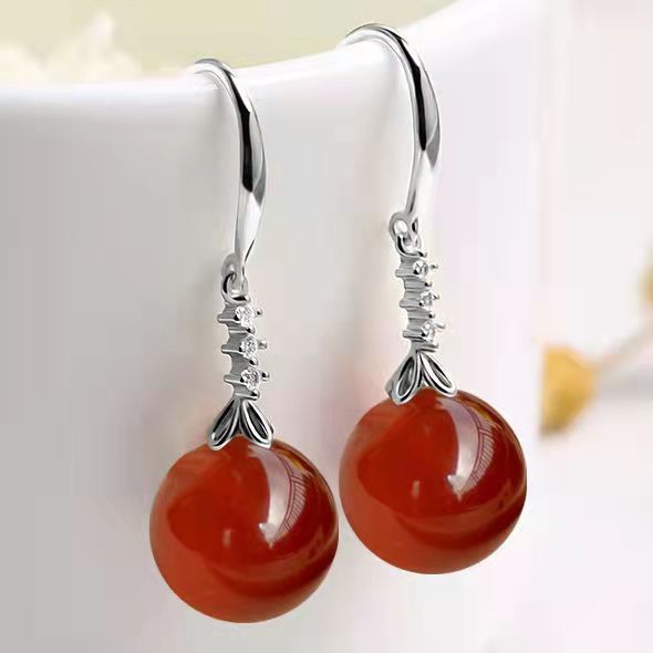 Women’s Elegant Silvering Chalcedony Earrings | High-Sense Green Agate Drop Earrings | Trendy Minimalist Gemstone Jewelry | Luxury-Label Statuesque Radiant Accessory | 2026 High-Fashion Botanical Essential