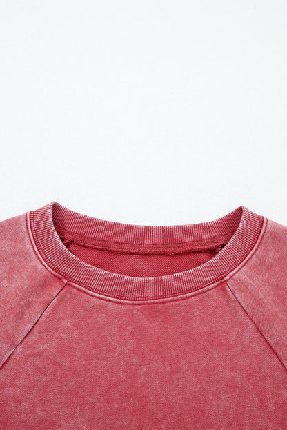 Threaded Pear Liberty Raw Hem Crop Sweatshirt
