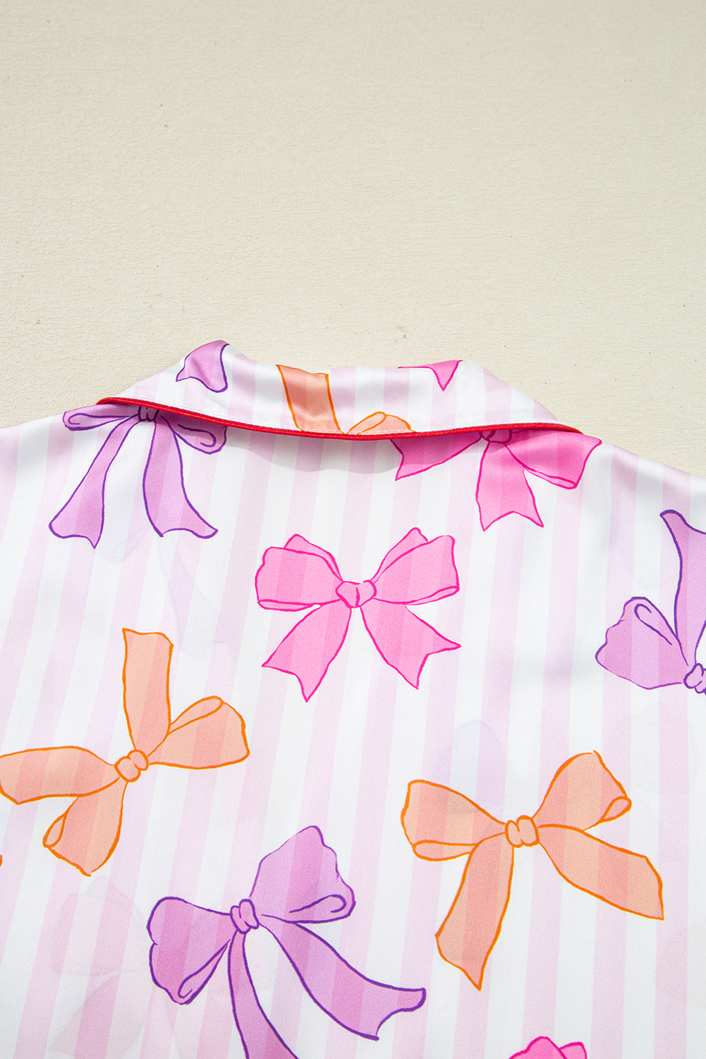 Threaded Pear Gracelynn Contrast Piping Trim Shirt