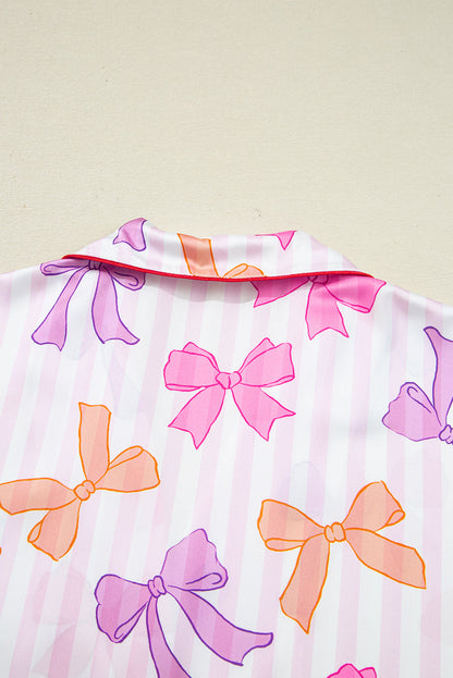Threaded Pear Gracelynn Contrast Piping Trim Shirt