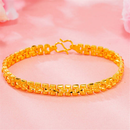 24k Goldtone Frosted Link Bracelet
