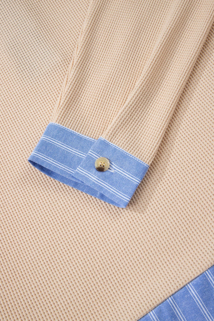 Threaded Pear Evelynn Waffle Knit Collared PLUS Top