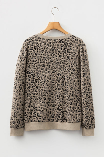 Threaded Pear Lottie Ribbed Trim Print Long Sleeve Top