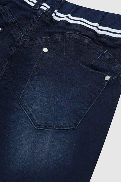 Women’s Athleisure Skinny Jeggings | Mid-Rise Pull-On Denim Jeans with Drawstring Waist | Butt-Lifting Dark Wash Stretch Denim for Women