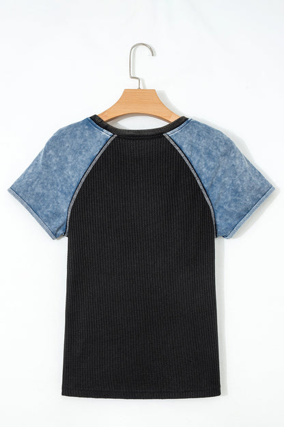 Brynleigh Patchwork Short Sleeve Top